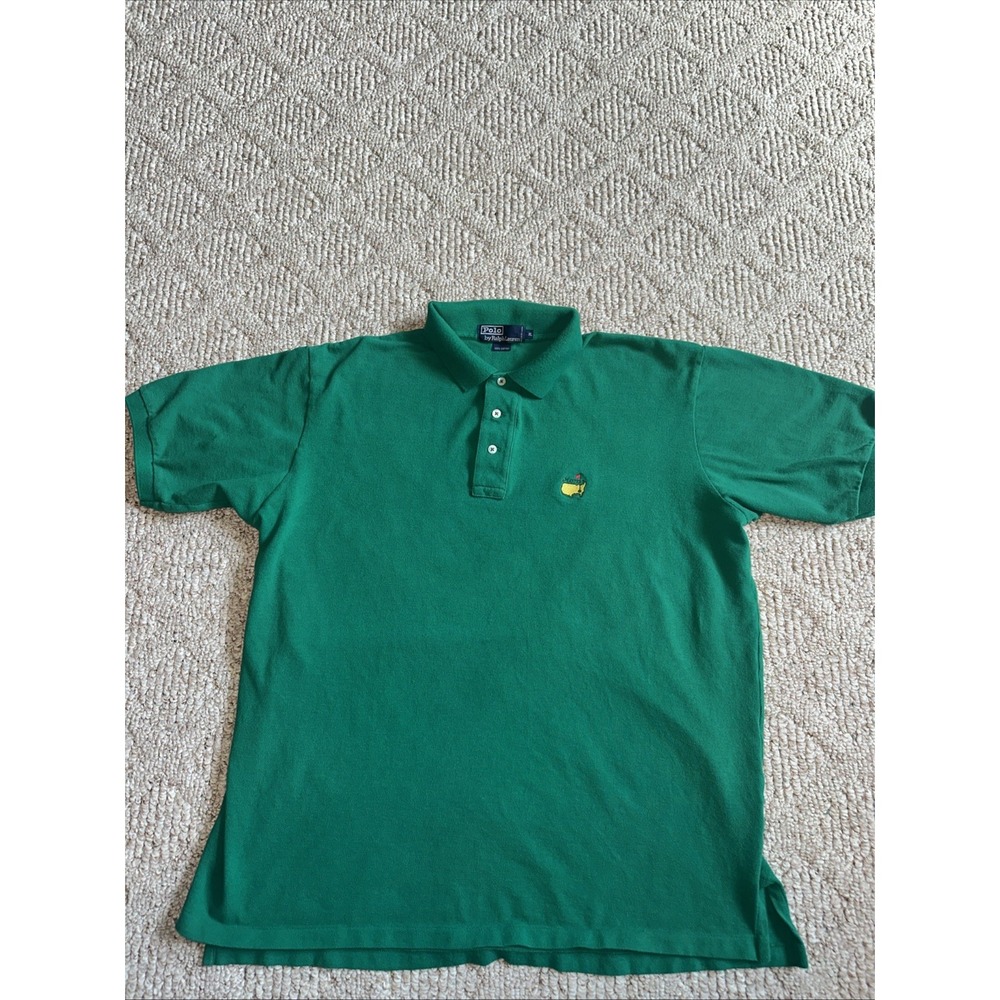 Vtg 90's Polo Ralph Lauren The Masters Single Stitch Logo Shirt XL GreenGolf USA